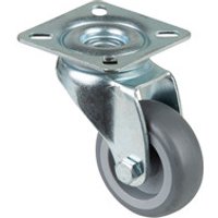 Lenkrolle 50mm Lg G1 Stahlbl verz. Gummirad - Bs Rollen Bild 2