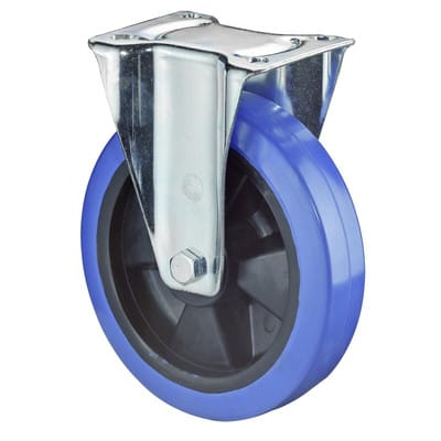 Bockrolle 200mm,Pl. Elast.Rad,bl,für300kg - Bs Rollen
