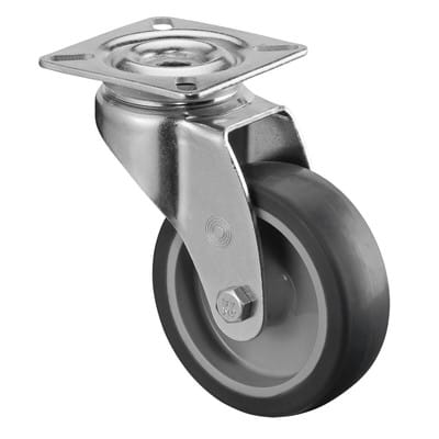 Lenkrolle 75mm Lg G1 Stahlbl verz. Gummirad - Bs Rollen