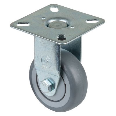 BS-R Bockrolle 50 mm, Gummirad grau, Kugellager, Platte, Tragkraft 50kg