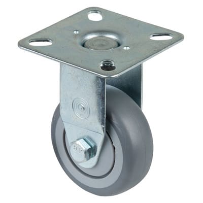 BS-R Bockrolle 50 mm, Gummirad grau, Kugellager, Platte, Tragkraft 50kg