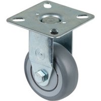BS-R Bockrolle 50 mm, Gummirad grau, Kugellager, Platte, Tragkraft 50kg Bild 2