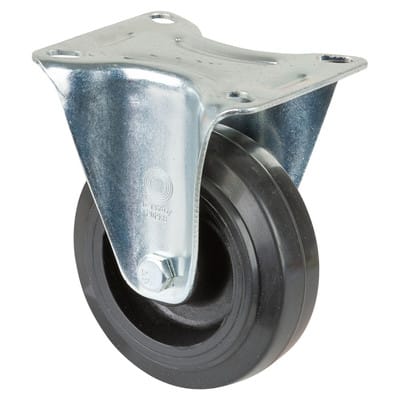 Bs Rollen - Bockrolle Rad-Ø 100 mm Tragfähigkeit 140 kg Elastikgummi Platte L104xB80 mm