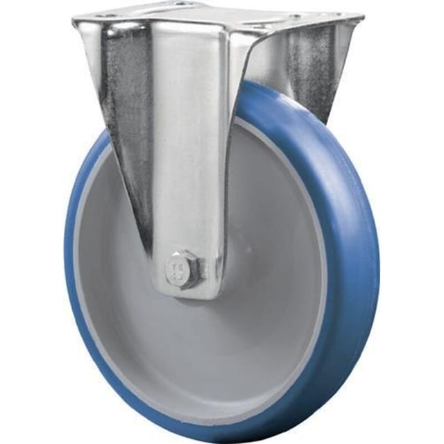 Bs Rollen - Bockrolle Rad-Ø 125 mm Tragfähigkeit 175 kg Polyurethan, blau Platte L104xB80 mm