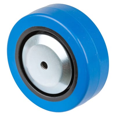 Ersatzrad Rad-Ø 100 mm Tragfähigkeit 140 kg Gummi blau Achs-Ø 12 mm Nabenlänge 40 mm
