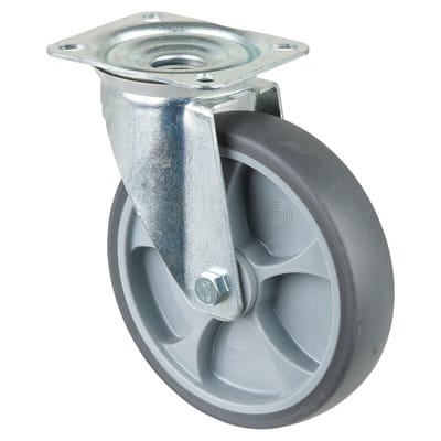 Bs Rollen - Lenkrolle mit Anschraubplatte thermoplastisches Gummi Rollenlager 200 mm 220 kg - L400.B44.201