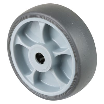 Ersatzrad Rad-Ø 100 mm Tragfähigkeit 110 kg Gummi grau Achs-Ø 12 mm Nabenlänge 40 mm