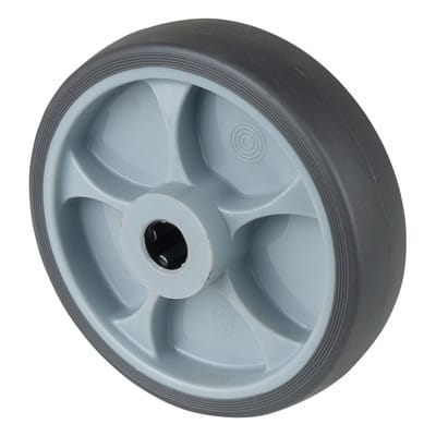 Ersatzrad Rad-Ø 125 mm Tragfähigkeit 120 kg Gummi grau Achs-Ø 15 mm Nabenlänge 50 mm