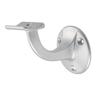 Hermeta - Handlaufträger 3500 Aluminium silberfarbig eloxiert Durchmesser Wandplatte 56 mm gewölbte Auflage