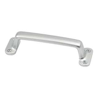 Hermeta - Handgriff Ausladung 26 mm Länge 140 mm Breite 38 mm Aluminiumguss silberfarbig eloxiert Anzahl Löcher 4, ø 3,7 mm