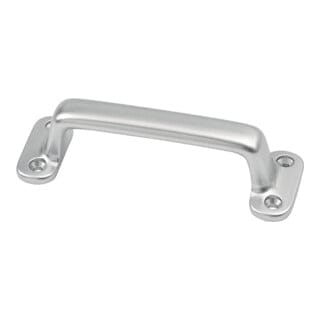 Hermeta - Handgriff Ausladung 22 mm Länge 110 mm Breite 36 mm Aluminiumguss silberfarbig eloxiert Anzahl Löcher 4, ø 3,7 mm