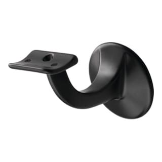 Hermeta - Handlaufträger 3501 Aluminium schwarz kunststoffbeschichtet Durchmesser Wandplatte 56 mm gewölbte Auflage