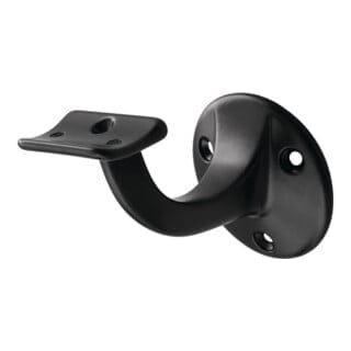 Hermeta - Handlaufträger 3500 Aluminium kunststoffbeschichtet schwarz Durchmesser Wandplatte 56 mm gewölbte Auflage