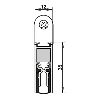 Athmer - Türdichtung Doppeldicht M-12/35 1-393 2-s.L.1083mm Alu.silberf.HLT - 1-393-1085