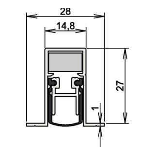 Türdichtung Schall-Ex duo L-15/28 os 1-404 2-s.L.833mm Alu.silberf.HLT - 1-404-0835 - Athmer