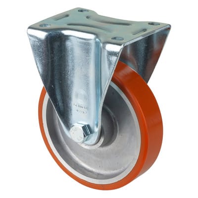 Bockrolle 125 mm 200 kg Guß-Polyurethanbandage 115 x 85 mm Aluminium