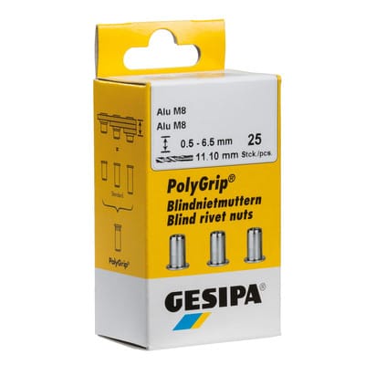 Gesipa - Blindnietmutter PolyGrip® Nietschaft d x l 11 x 20 mm M8 Alu 25 St.