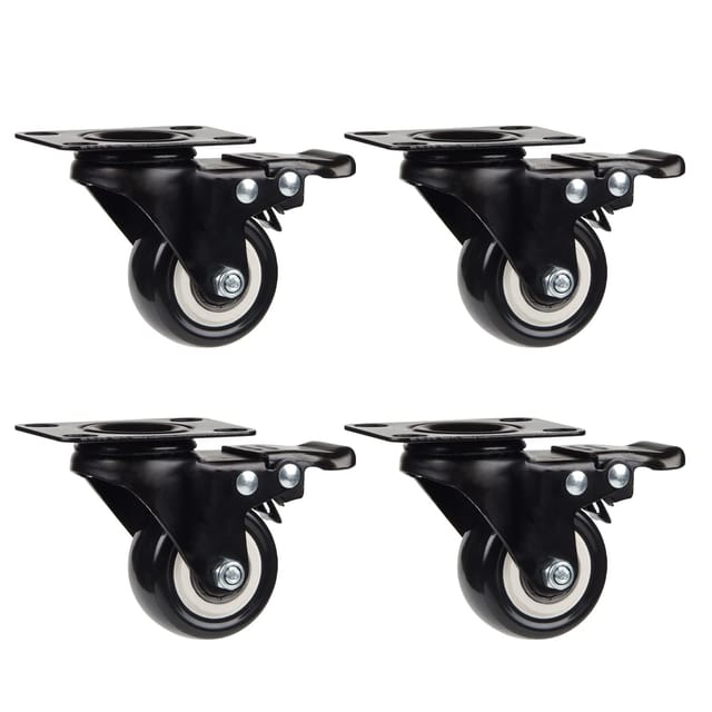 4 Lenkrollen 50mm Möbelrollen Transportrollen Rollen, 50kg pro Rolle - Typ 2