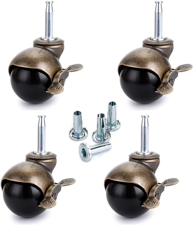 Stück 40 mm Lenkrollen, Möbelrollen mit Bremse, Nylonrollen für Bürostühle, Schlafsofas, Couchen, Tragkraft 25 kg pro Rolle