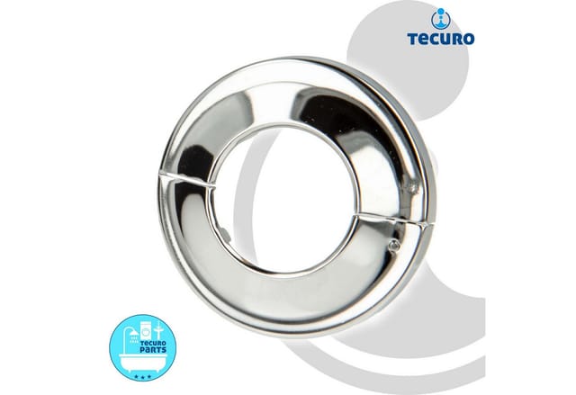tecuro Scharnierrosette Ø 35 mm x Ø 68 mm x 12 mm - Messing verchromt