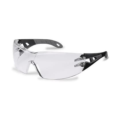 Uvex Pheos Supravision Plus Schutzbrille: Transparent/Grau-Schwarz