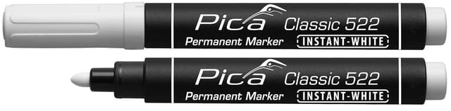 Permanentmarker instant white, Rundsp 1-4mm / sb - Pica