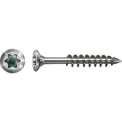 Spax - Fassadenschraube, 4,5 x 60 mm, 100 Stück, Teilgewinde, Linsensenkkopf, t-star plus T20, CUT-Spitze - 25170004506021