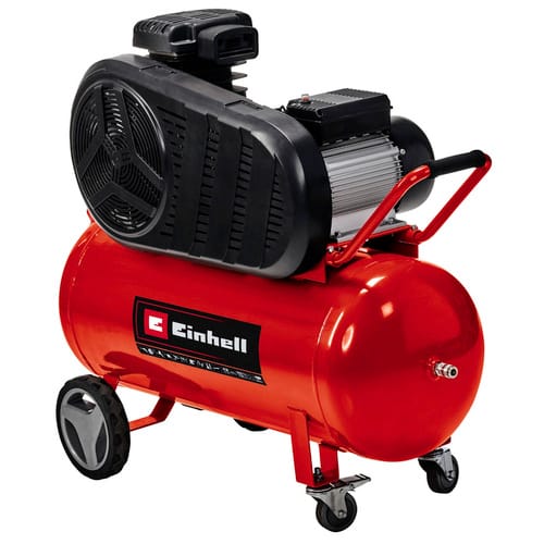 Kompressor te-ac 430/90/10 (3000 w., max. 10 bar, 90 l-Tank, 430 l/min Ansaugleistung, Motordrehzahl 2850 min-1, Druckminderer, ölfrei) - Einhell