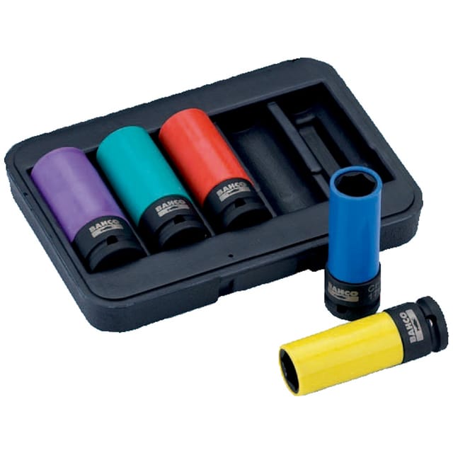 Kraft-Steckschlüssel-Satz mit 17, 19, 21, 22 und 24 mm - Bahco