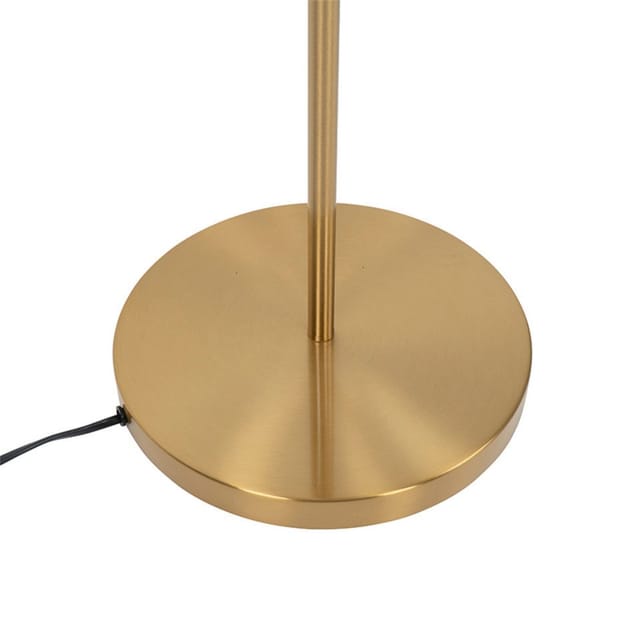 Art Deco Stehlampe Messing mit rosa Glas - Pallon Mezzi