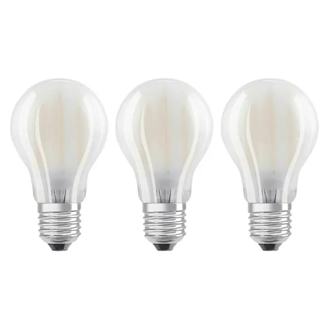 Osram - led Base Classic a, in Kolbenform mit E27-Sockel, Nicht Dimmbar, Ersetzt 60 Watt, Matt, Warmweiß - 2700 Kelvin, 3er-Pack