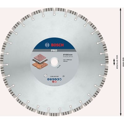 Bosch - Diamanttrennscheibe Best for Stone, 400 x 20,00/25,40 x 3,2 x 12 mm