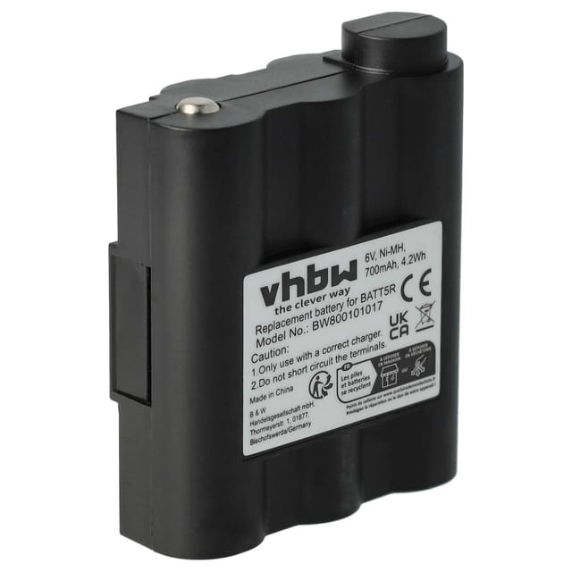 Vhbw - 1x Akku Ersatz für Alan / Midland BATT5R, PB-ATL/G7 für Funkgerät, Walkie Talkie (700 mAh, 6 v, NiMH)