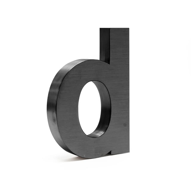 Wiltec - Hausnummer d anthrazit Edelstahl Hausnummer in modernem 3D-Design, Höhe 20 cm, Schrift Arial, rostfrei und witterungsbeständig, mit