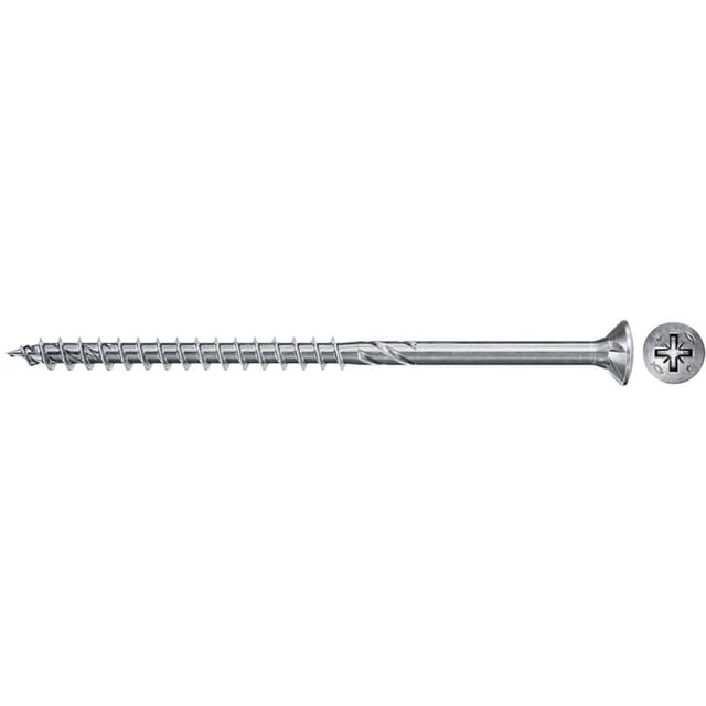 Fischer 50x Power-Fast II FPF II CZP 6 x 300 mm BC enkkopf mit Kreuzschlitz PZ3 Teilgewinde galvanisch verzinkt blau passiviert - 670512