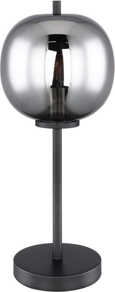 Tischleuchte blacky mit Rauchglas Lampenschirm, Höhe 45cm