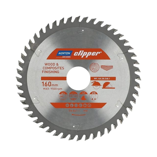 NORTON KREISSÄGE 160 mm x 30/16 mm x 48z HOLZ & VERBUNDWERKSTOFFE ATB (2,6 / 1,6)