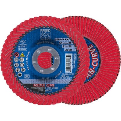 Fächerschleifscheibe PFR 125 CO 60 SGP-CURVE M/22,23