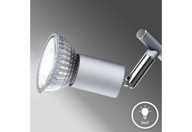B.k.licht - Deckenstrahler - 15W, 1200lm, led, schwenkbar, GU10, neutralweiß, silberfarbig