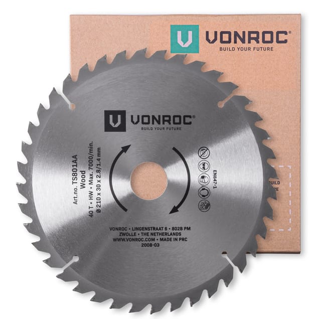 Sägeblatt für Tischkreissäge – 210 x 30 mm – 40T Universal