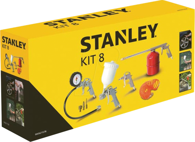 Kit 8 Stanley Druckluftwerkzeuge für Luftkompressor