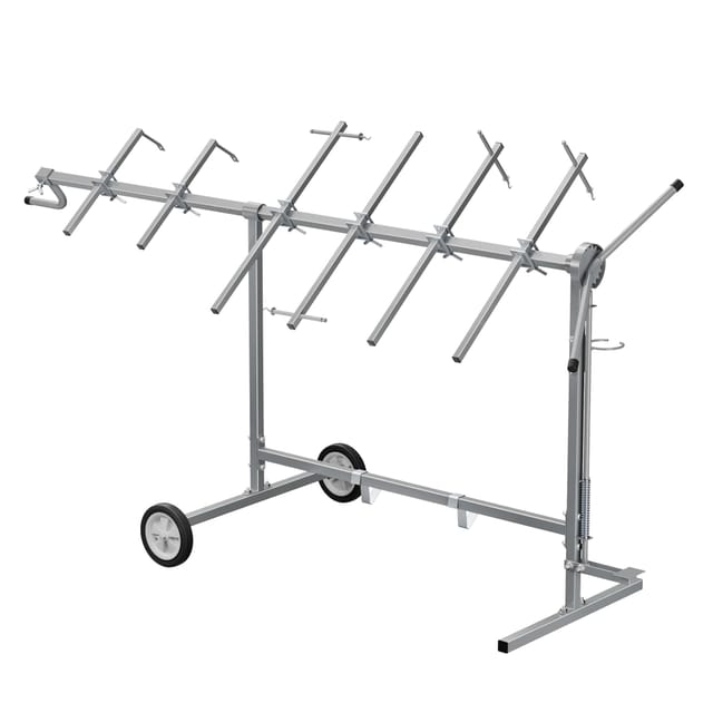 Drehlackierständer 2300 x 610 x 1340 mm, mit 4 Haubenhalter und 2 Spoilerhalter, Lackierständer verstellbar für Kotflügel, Türen, Stoßstange,