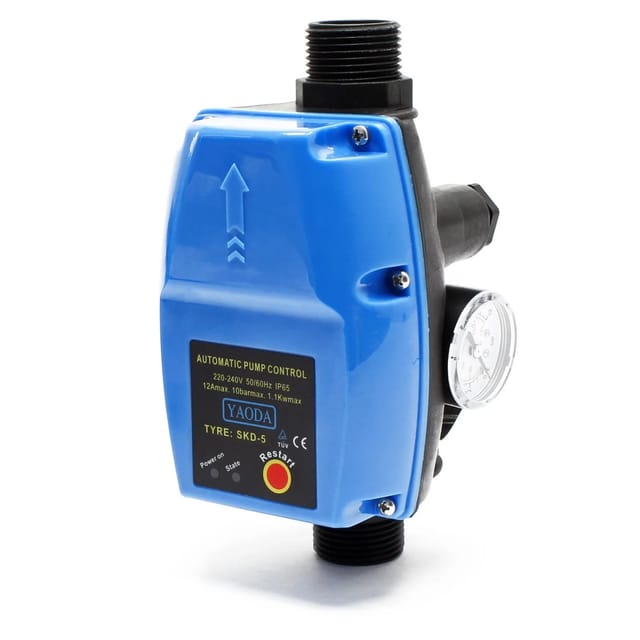Druckschalter SKD-5 230V 1-phasig bis 10 bar, Druckwächter mit Trockenlaufschutz für Hauswasserwerke und Pumpen, zuverlässige Pumpensteuerung - Wiltec