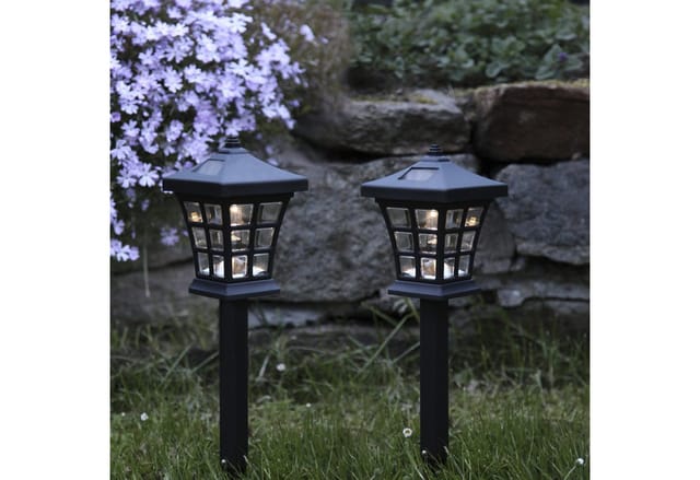 Trading Solarpoller-Set Nippon, 2 Stück, led, Warmweiß, Dämmerungssensor, Außenbereich, 33 cm - Star