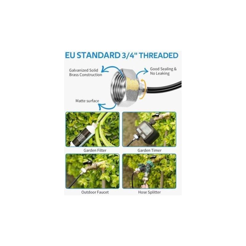8 M Außensprühgerät Mit 7 Messingdüsen – Einteiliger Adapter – Kühlt Bis Auf 20 °c Ab – Einfache Installation Für Terrassen Und Gärten