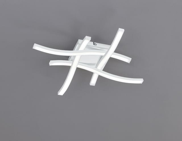 Flache Led Deckenleuchte Route Aus Metall Weiß, Breite 46cm