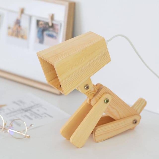 Kinder-Tischlampe aus Holz Coba Doggi Natürlich