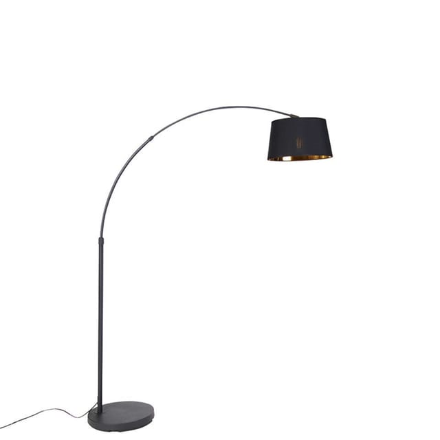 Moderne Bogenlampe schwarz mit gold - Arc Basic