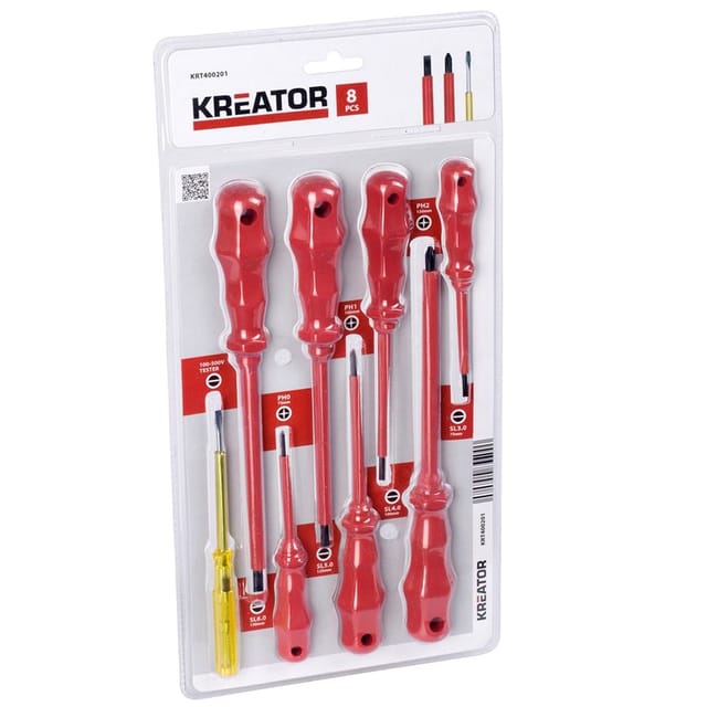 Kreator - Set aus 7 isolierten Schraubendrehern und 1 Tester von