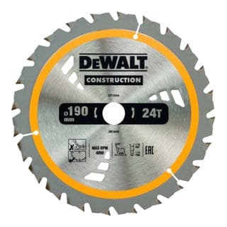 Dewalt DT1944-QZ Kreissägeblatt 190 x 30 mm, 24 Zähne, genageltes Holz